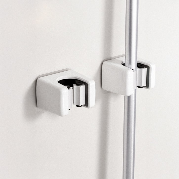 고씨네 심플 청소도구 걸이 무타공 밀대 거치대, 화이트, 2개