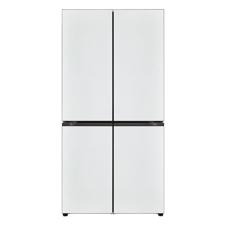 [색상선택형] LG전자 오브제컬렉션 디오스 베이직 4도어 냉장고 메탈 875L 방문설치, M873MWW031, 화이트(상단), 화이트(하단) 5