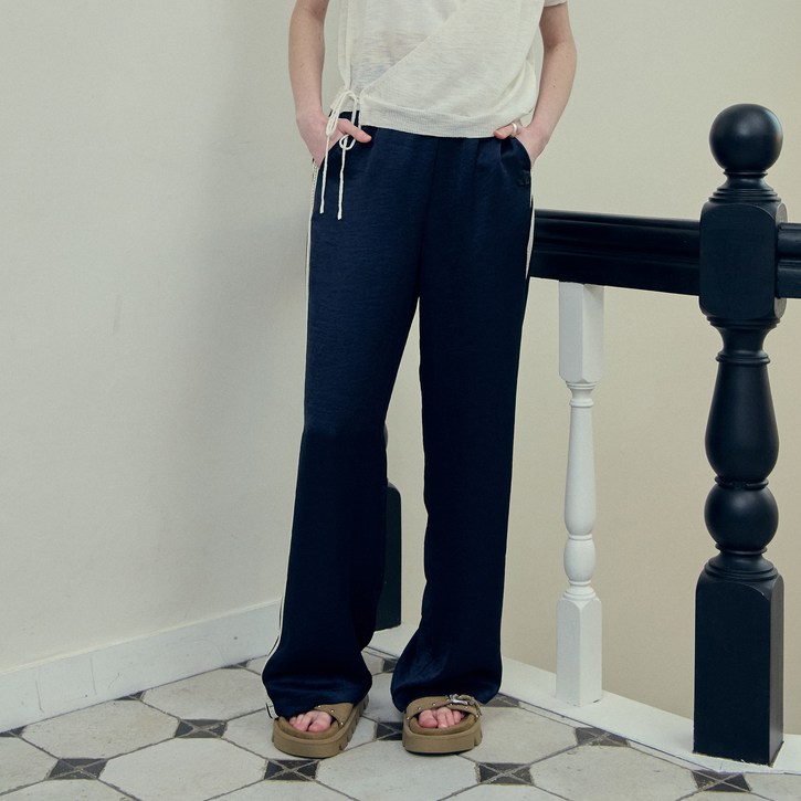 쥬시쥬디 여성용 샤틴 와이드 트랙 팬츠 JZPT021C