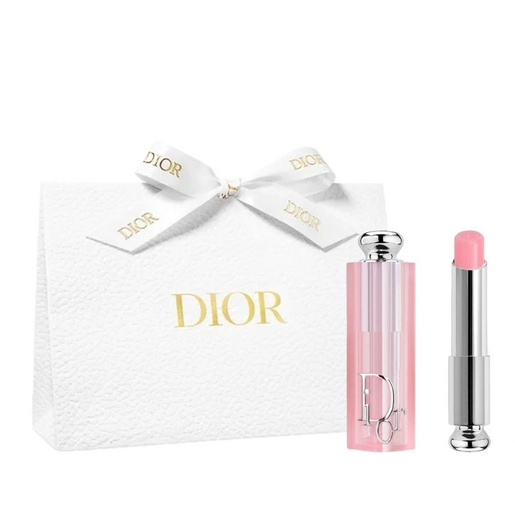 백화점 선물포장 디올 립밤 2025 리뉴얼 ALL NEW DIOR 어딕트 립글로우 By 르씨엘, 1개, 3.2g, 핑크