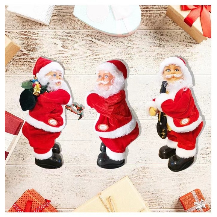 크리스마스 춤추는 산타 인형 트월킹 노래 선물 소품 인테리어 트리 꾸미기