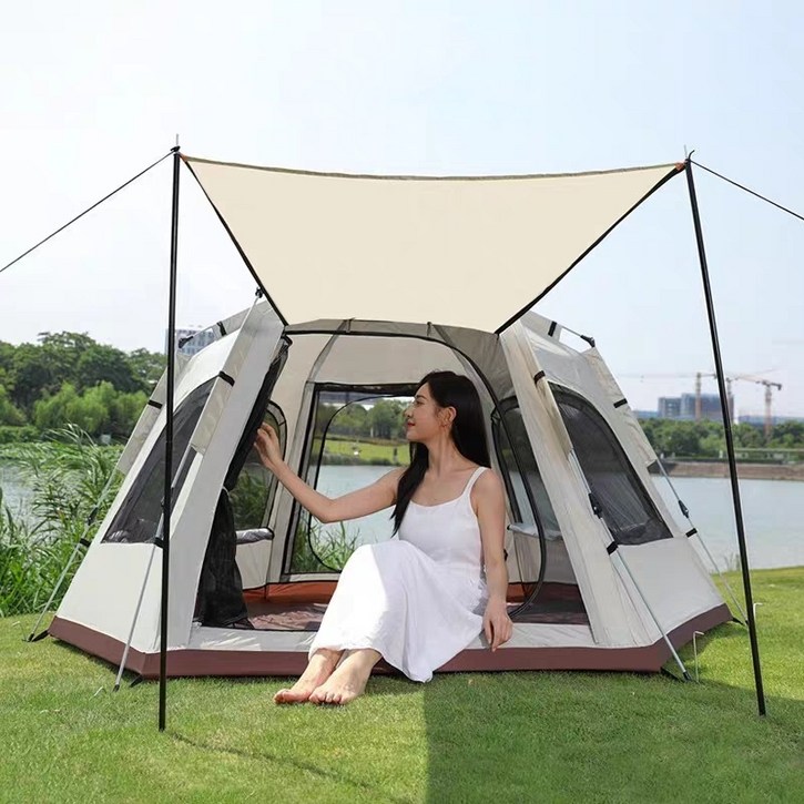 가남 자동 원터치 텐트 육각 돔텐트 대형 캠핑그늘막텐트