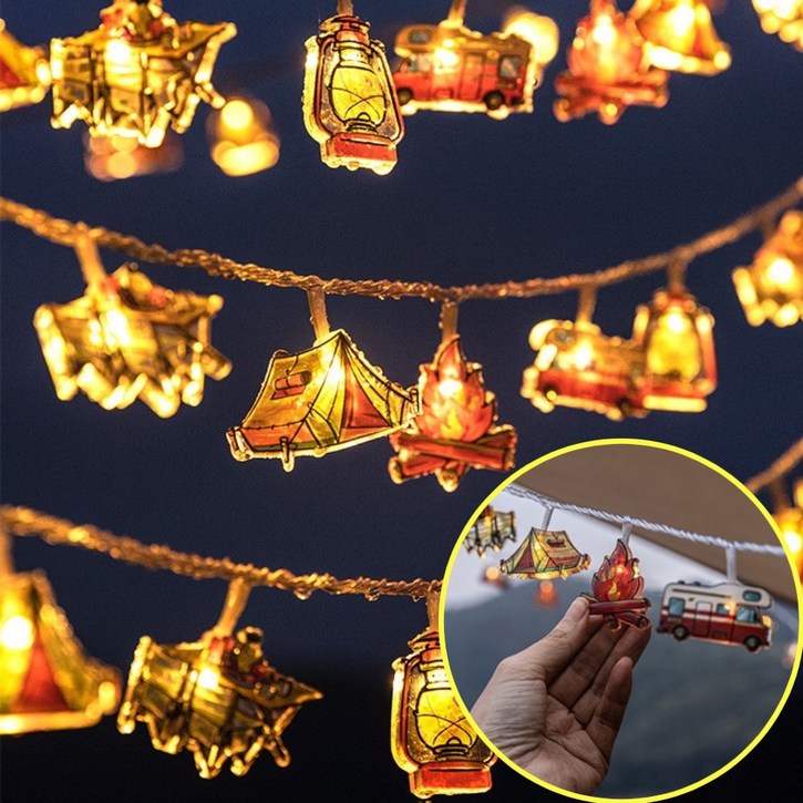 문곰문곰 감성 캠핑 줄조명 파티라이트 캠핑전구