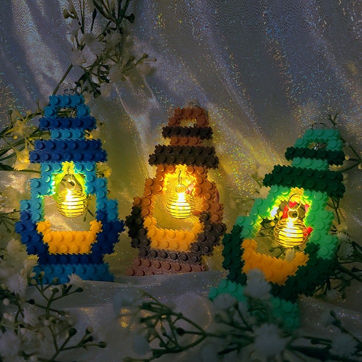 오렌지e몰 디폼블럭 한 여름의 밤 캠핑 미니 랜턴 가방고리, 10개, 갈색