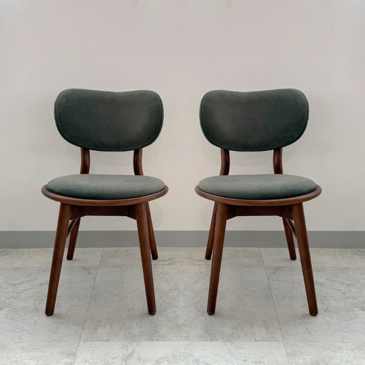 라움에스알 카이 패브릭 원목체어 인테리어 카페의자, 2개, 카이패브릭체어월넛카키