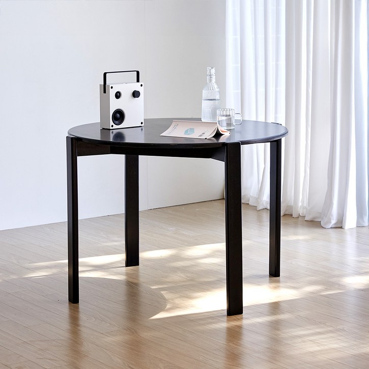 리비니아 엘레나 러버우드 원목 원형 8001000 테이블 단품 홈카페,주방,거실용 인테리어 테이블