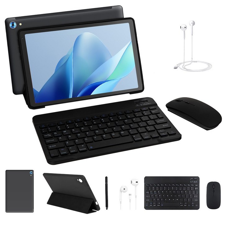 Wqplo C108 태블릿PC 10.1인치태블릿 16G128G 8코어 안드로이드 15, WiFi, 검정색, 128GB