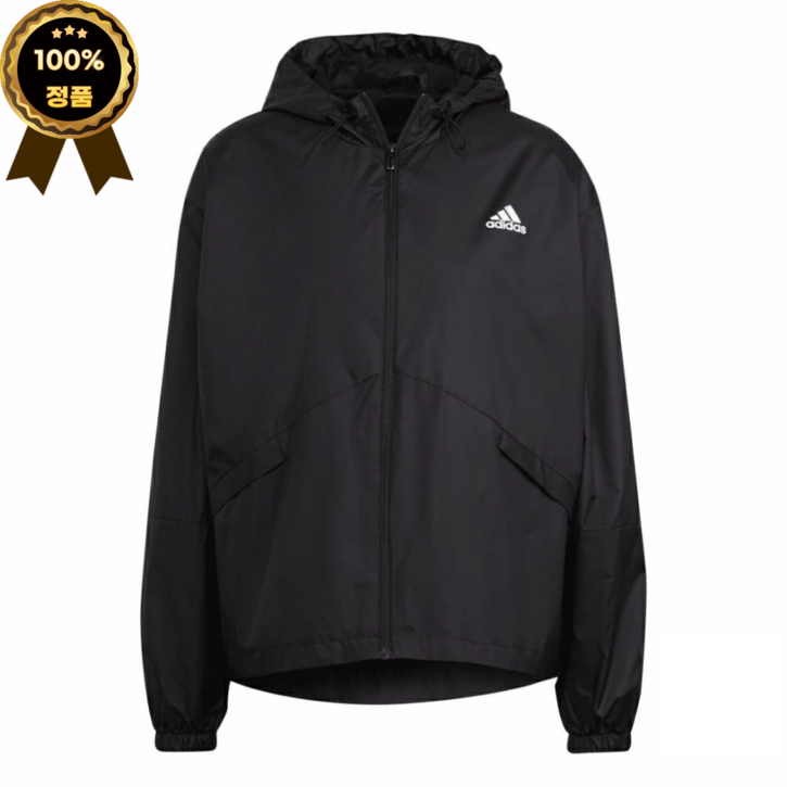 정품 아디다스 여성 바람막이 점퍼 윈드브레이커 런닝자켓 블랙