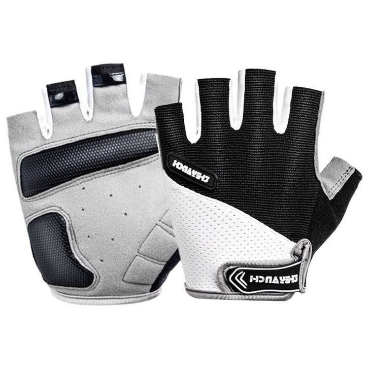 그레나 자전거 반장갑 싸이클 라이딩장갑 스포츠 반장갑 핑거리스 장갑 고급형, 1개, 블랙