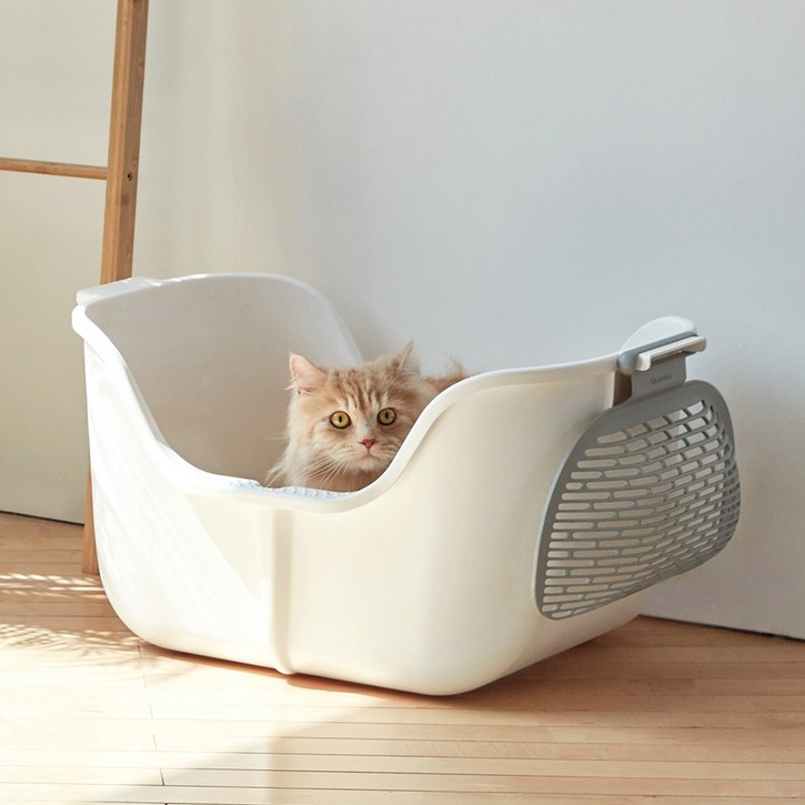 모노모그 스윙캣 향균 오픈 대형 고양이 화장실 1세트, 베이비핑크 8