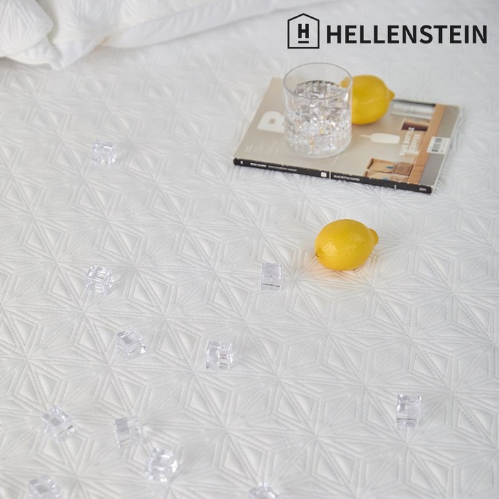 25SS신[헬렌스타인] 듀라론 냉감 패드 세트(패드+베개커버) Q, 화이트, 쿨매트+베개커버2장