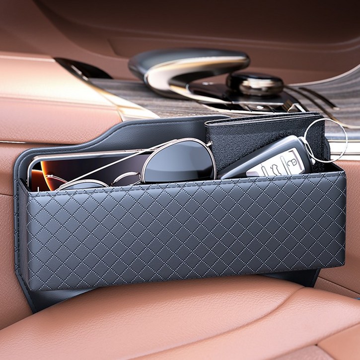 CABULE 자동차틈새수납함 차량사이드포켓 차량용시트틈새수납함, 블랙, 1개