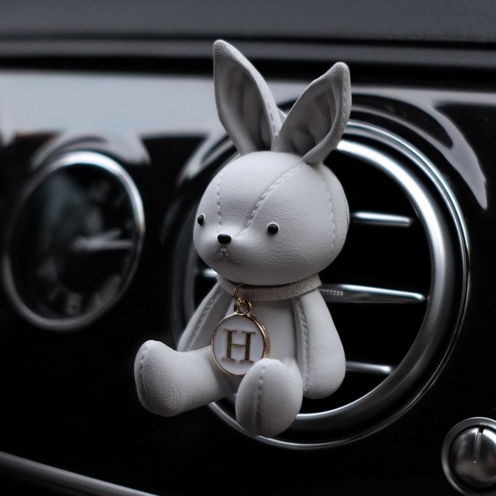 11 행사 로즈앤버니 가죽 토끼 차량용 방향제 석고방향제 디퓨저 명품 고급 오일 리필 석고방향제, 다우니 프레쉬, 2개