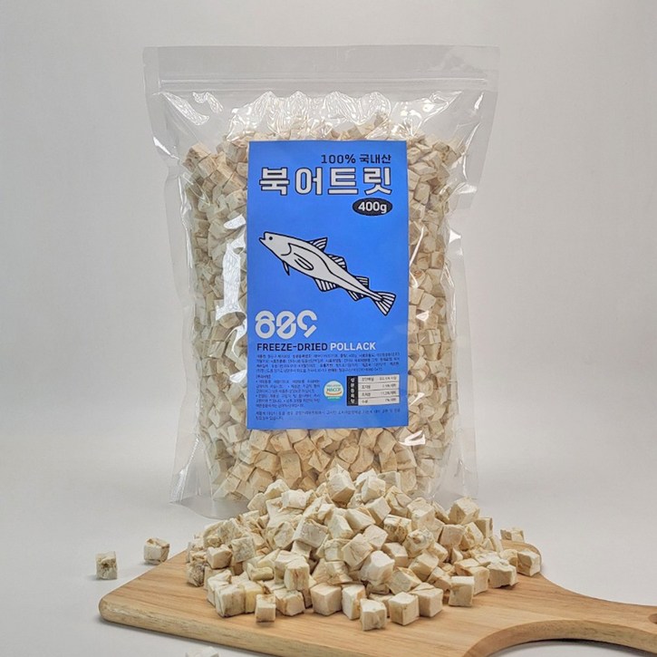 국내산 강아지 고양이 동결건조 대용량 소프트 트릿간식, 1개, 400g, 북어