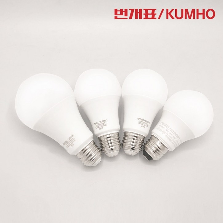 번개표 금호전기 LED 벌브 전구 원룸 오피스텔 화장실 거실 8W 10W 12W 14W 전구색 주광색, 번개표 LED벌브전구 주광색하얀빛 8W, 1개