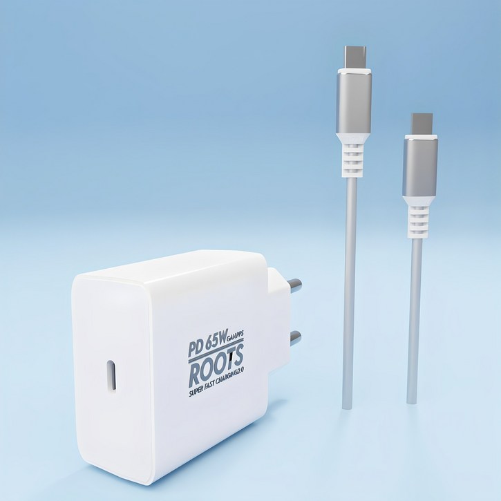 디에이치몰 루츠 65W GaN PD PPS 국내생산 초고속 충전기 100W 5A C TO C 케이블 포함, 화이트, 1개 디에이치몰 루츠 65W GaN PD PPS 국내생산 초고속 충전기 100W 5A C TO C 케이블 포함, 화이트, 1개