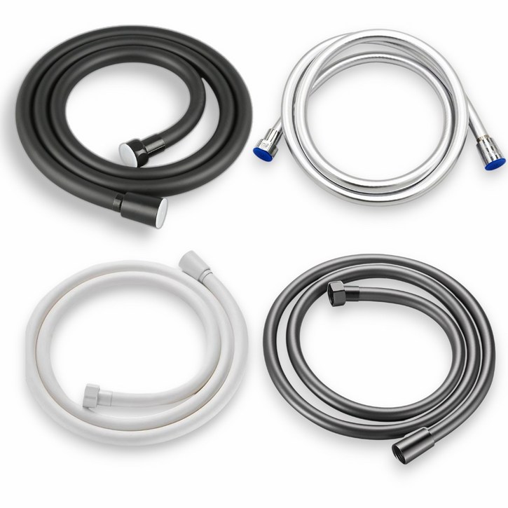 뉴바스 주름없는 튜브 샤워 호스 물때 방지, 3m, 블랙