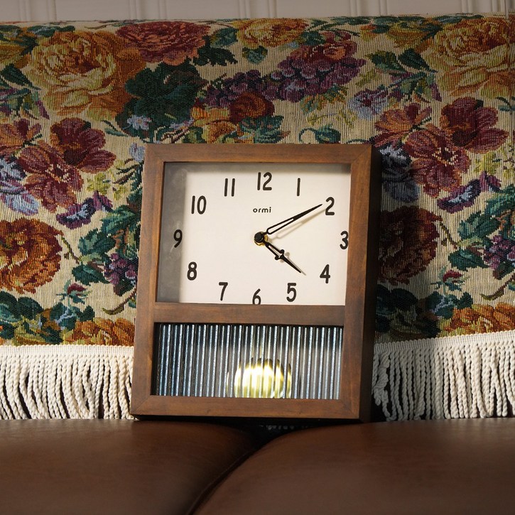 오르미 레트로 모어클락 우드 무소음 벽시계 추시계 괘종시계, ORMMC월넛