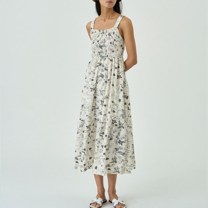 H민소매 주름 캉캉 원피스