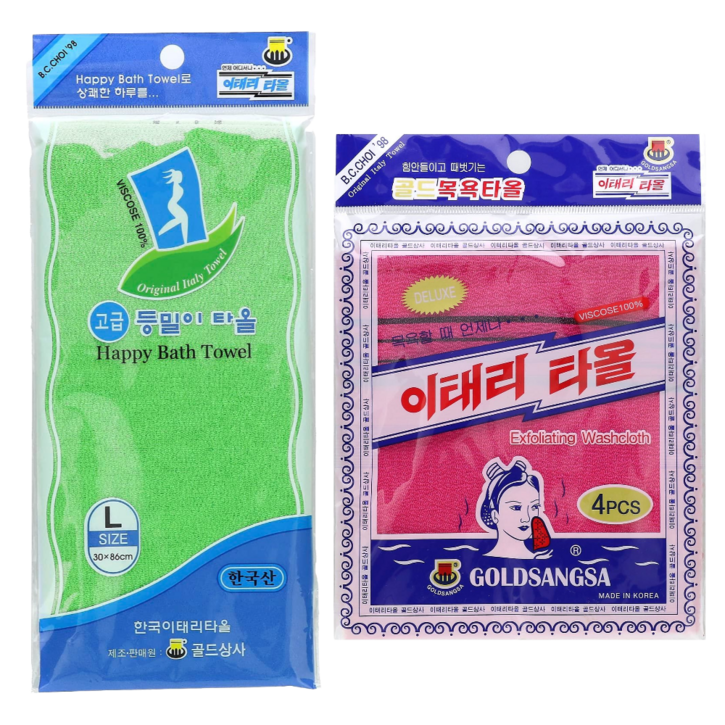 골드상사 이태리 등밀이타올 1매 + 이태리타올 4매 세트, 등밀이타올1매 + 이태리타올 레드 4매 셋트, 1세트