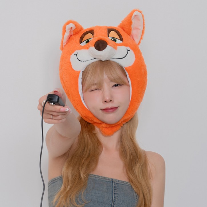 말랑마쥬 인생네컷 동물 캐릭터 모자 할로윈 파티 소품, 1개, 여우 말랑마쥬 인생네컷 동물 캐릭터 모자 할로윈 파티 소품, 1개, 여우