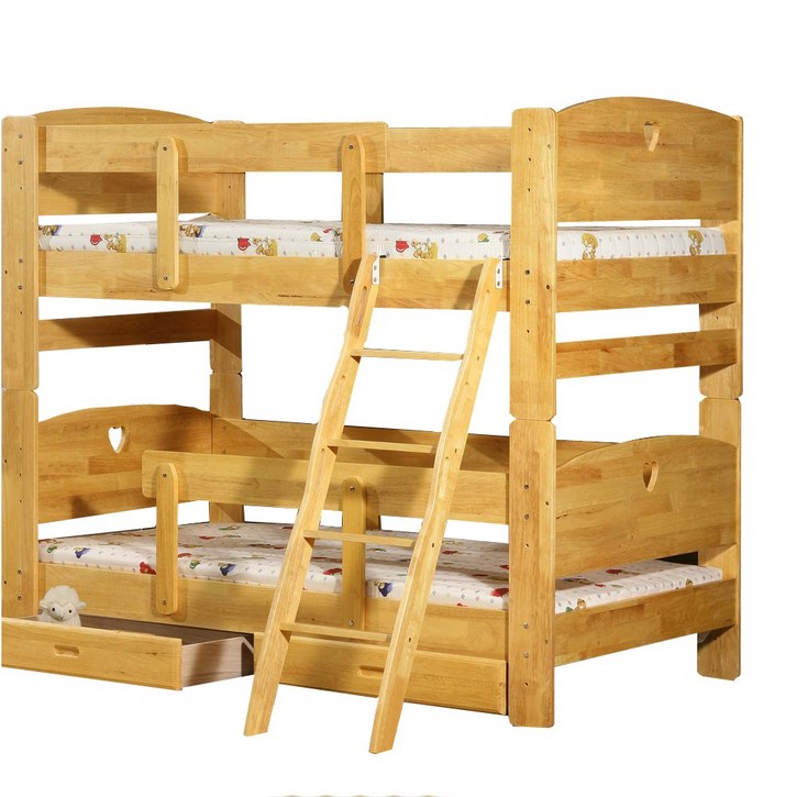 이층 원목 침대 사다리 계단 BL3, 워시