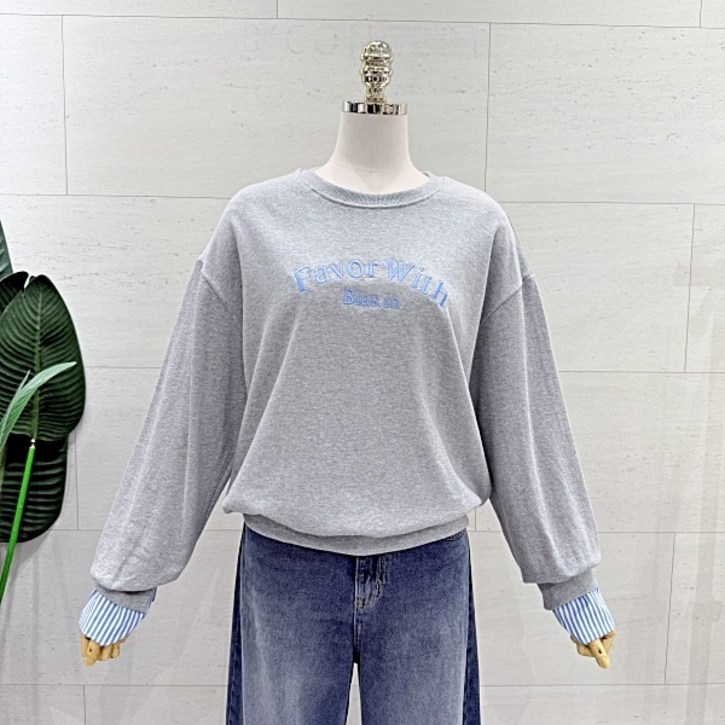 에잇컨셉 커프스 자수 맨투맨 (C25J7FTS077)