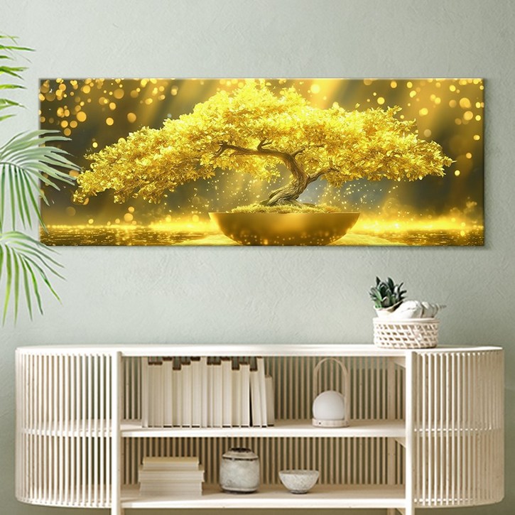 [인메이블] 돈들어오는 돈나무 그림 10억 금전수 와이드 추상화 거실 액자