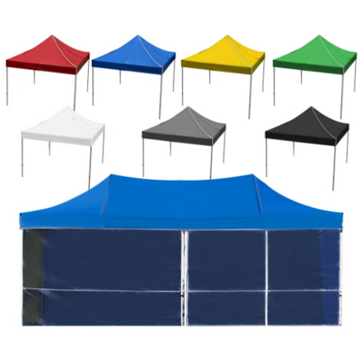 국산 캐노피 천막 접이식 천막+프레임+바람막이(투명) 야외 행사용 그늘막 텐트 옥상 테라스 자바라 포장마차