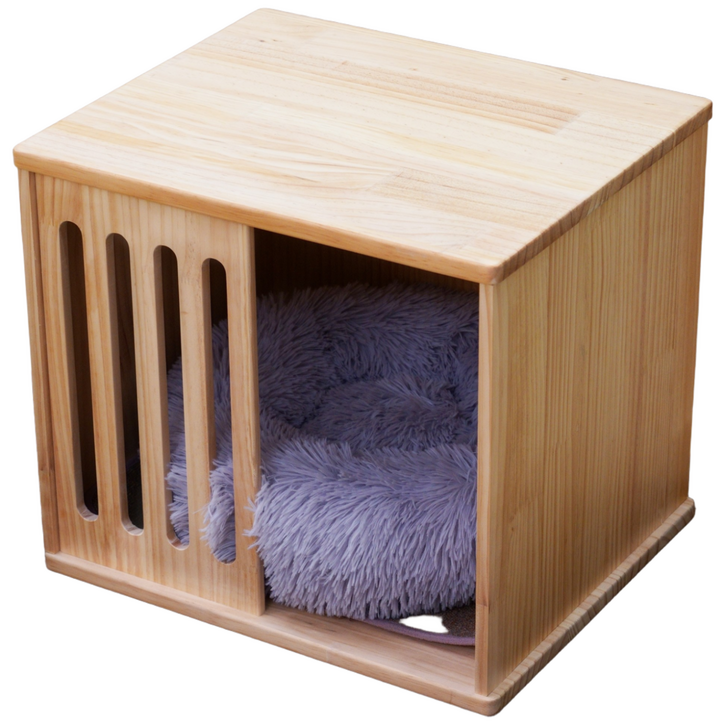 더따슴 국내제작 고급 원목 고양이 강아지 집 DIY 큐브형 펫 하우스 숨숨집