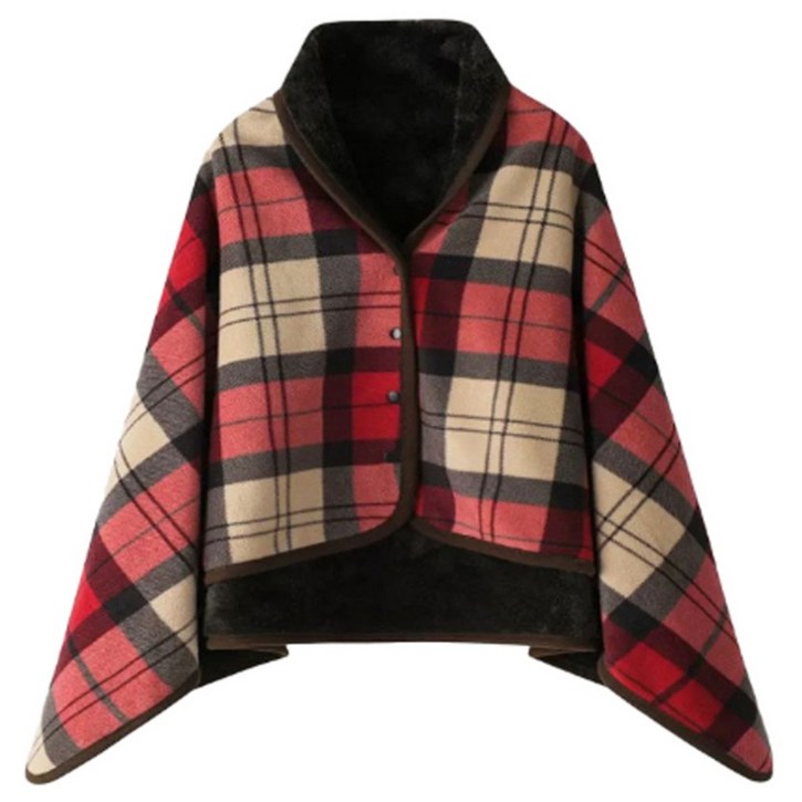 엠엔피 플리스 극세사 입는 담요 포근한 똑딱이 망토