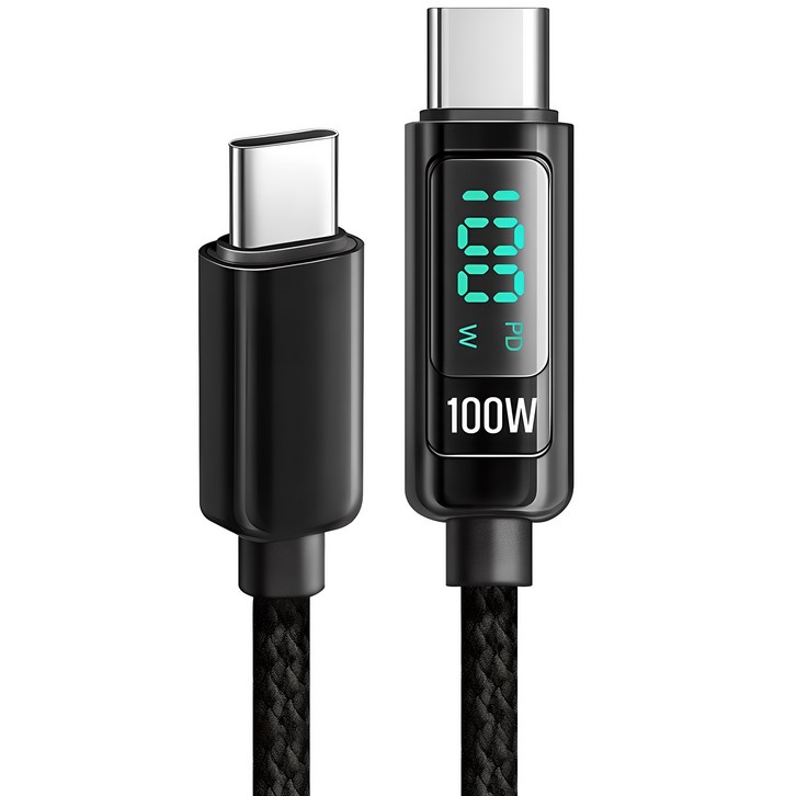 홈플래닛 디스플레이 C타입 C to C PD 100W 초고속충전 케이블