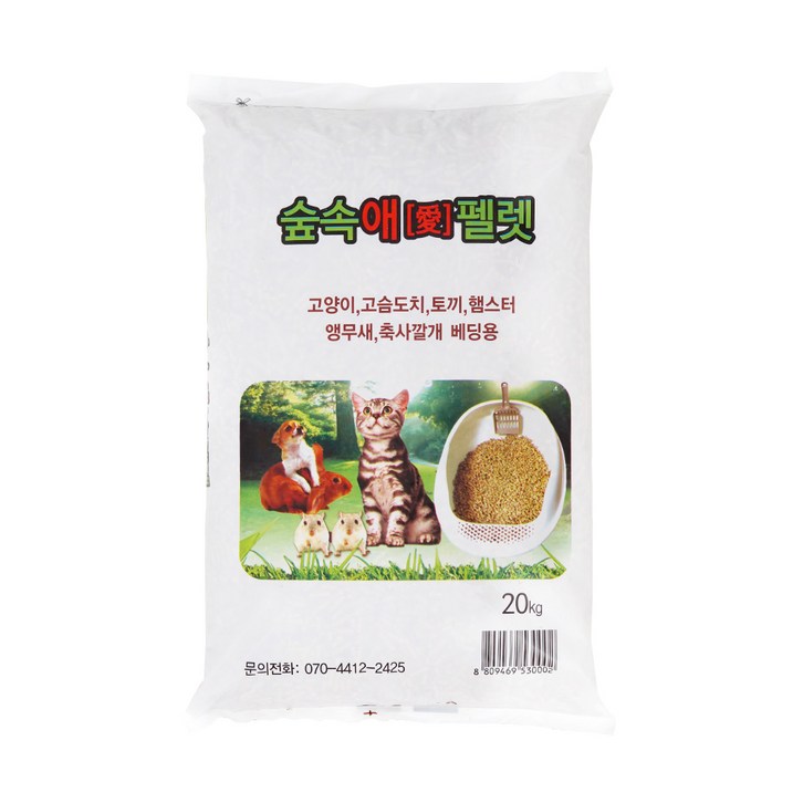 화분월드 숲속애 미송 펠렛 고양이 모래, 20kg, 1개 - 쇼핑뉴스