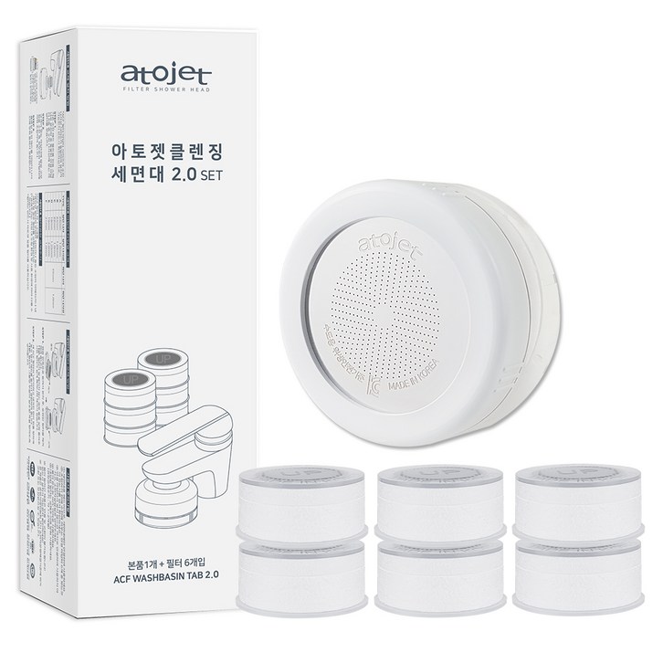 아토젯 클렌징 세면대 2.0 리필 필터 6p 세트, 단일 색상