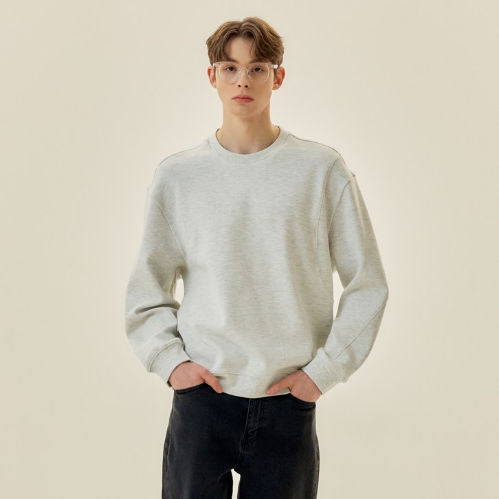 마인드브릿지 남성용 사선지 절개 오버핏 맨투맨 MZTS2151