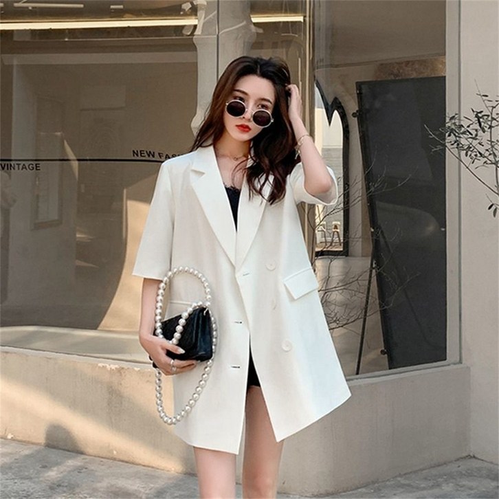 빅사이즈 오버핏 여름자켓 / 여성자켓 / 정장자켓 / 반팔자켓 /  바람막이 점퍼 / WT8041427 38