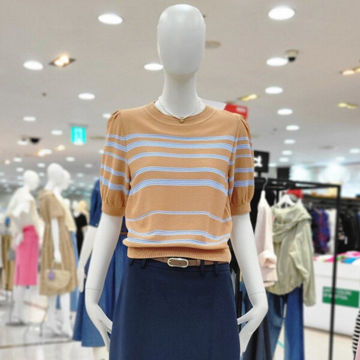 씨씨콜렉트 슬리브셔링 스트라이프 니트풀오버E242KSK135베이지 2374672