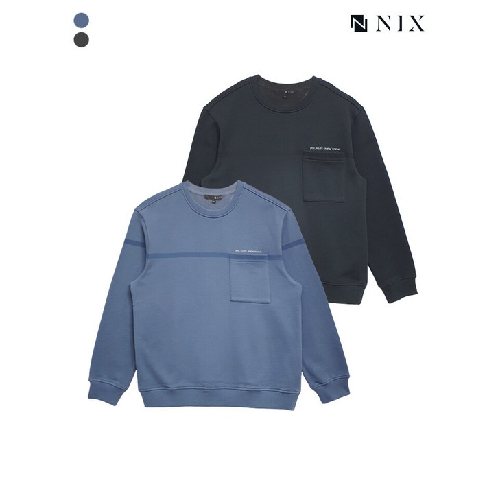 닉스 NIX 유니 포켓 프린트 워싱 맨투맨 FNQSCTM771P