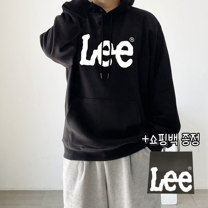당일출고정품 LEE 리 빅 트위치 로고 후드티 블랙  쇼핑백