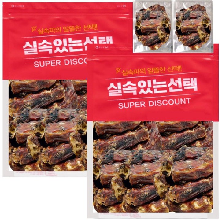 실속있는선택 오리뼈간식 대용량 500g+100g 껌, 2개, 오리목뼈500g+100g