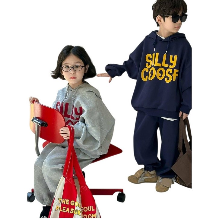 해피팡팡  봄 가을 여아 남아 공용 후드 상하복 세트 조이프렌즈 트레이닝 세트140호여아 남아 캐주얼 상하의세트 투피스 세트 외출복 여아투피스 자매룩 남매룩 형제룩