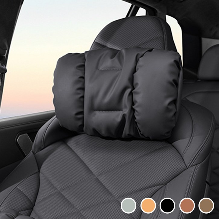 LINSHU 프리미엄 차 전용 차량용 목쿠션 모든 차에 적용 오염방지 가죽 머리 쿠션
