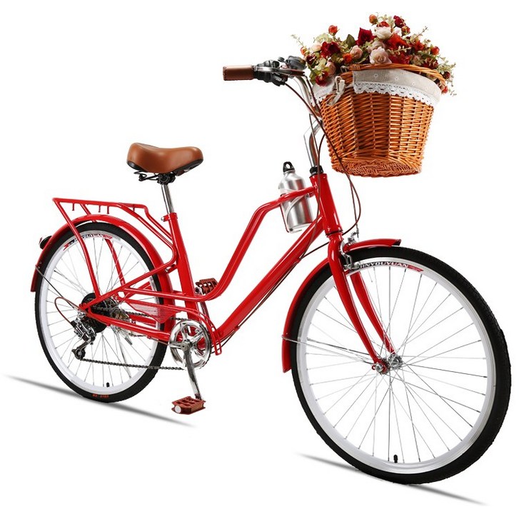 버디자전거 24 인치 레트로 자전거 여성용 성인 학생 도시 통근 여성 가변 속도  32 7