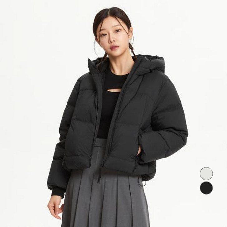 뉴발란스 여성용 W 후드형 플라잉 숏 구스다운 패딩 NBNPE4W132