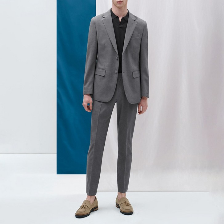 맨잇슈트 남성용 베이직 솔리드 춘하 스트레치 정장 재킷  팬츠