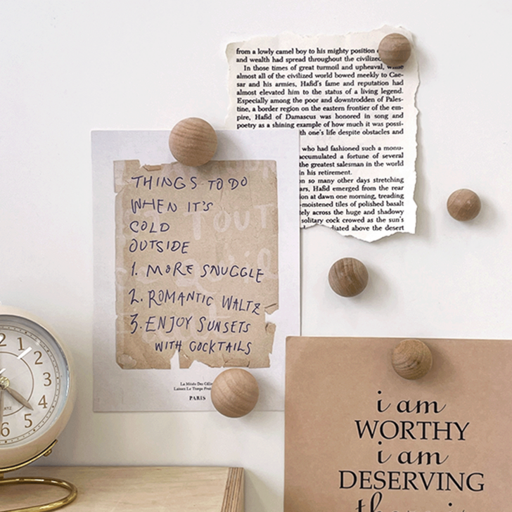 데미무드 머그 우드 마그넷 냉장고 자석 6종 세트