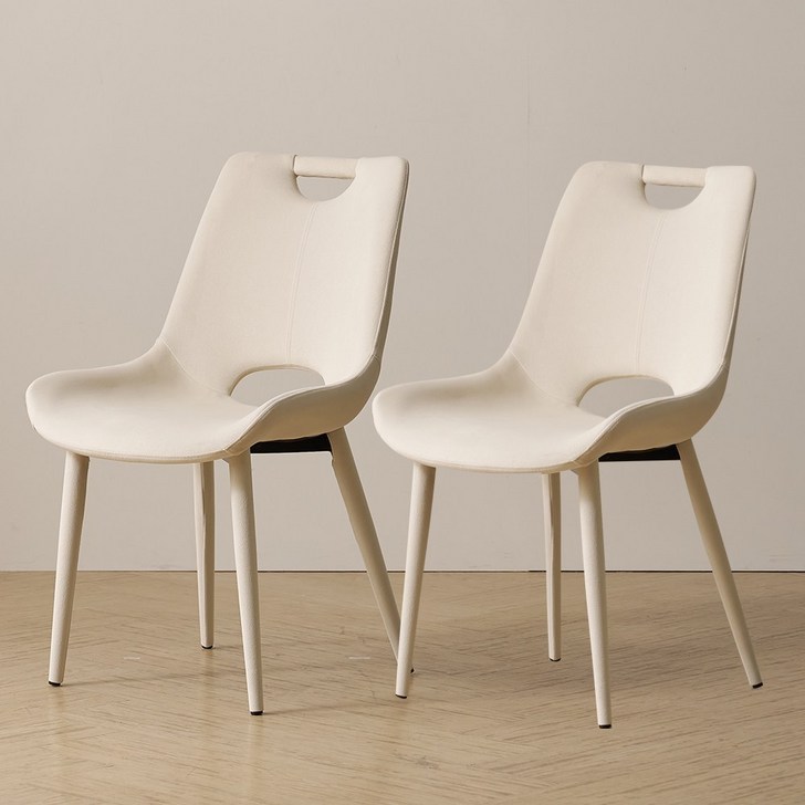 11파로마 이즈 토니 패브릭 카페 식탁 의자, 2개, 베이지