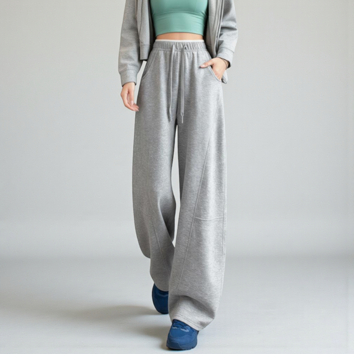 에이프릴랩스 여성 기모 바지 안감 스웻팬츠 와이드 팬츠