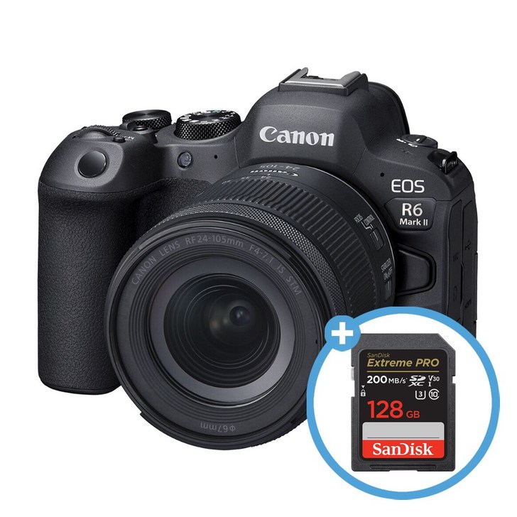 캐논코리아 정품 EOS R6 Mark II 24-105mm 4-7.1 IS STM KIT + 샌디스크 익스트림 프로 SDXC 128GB
