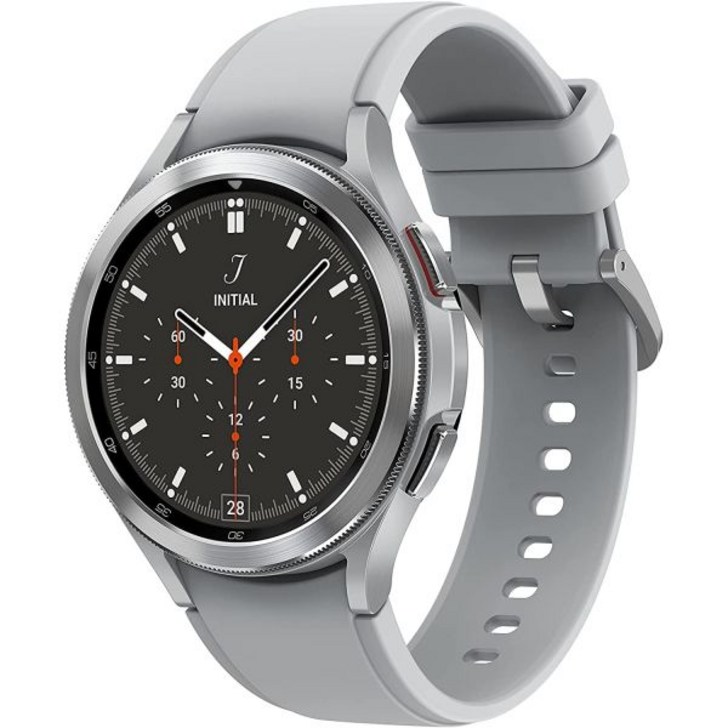 삼성전자 갤럭시 워치 4 클래식 46mm 스마트워치, 헬스 피트니스 러닝 슬립 사이클을 위한 심전도 모니터 트래커 포함 GPS 낙상 감지 블루투스 미국 버전, 실버 갱신